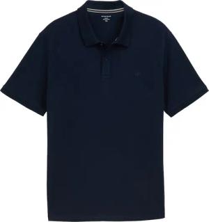 TOM TAILOR Herren Plus Size - Piqué Poloshirt mit Logo-Stickerei, blau, Uni, Gr. 4XL