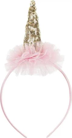 partydeco Haarreif, Einhorn Haarreif mit Rüschen