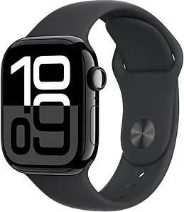 Apple Watch Series 10 42 mm Aluminium (GPS+Cellular) Sportarmband S/M schwarz, diamantschwarz
