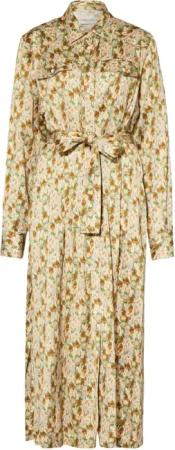 Golden Goose - Floral Print Midi Dress With Belted Waist - Größe XS - beige
