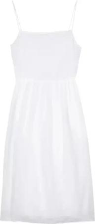 Tommy Hilfiger - Linen Midi Slip Dress - Größe 34 - weiß