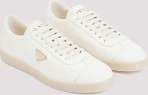 Prada Low-Top Sneaker - Iane Ivory Deer Leather Sneakers - Gr. 7 - in Weiß - für Damen