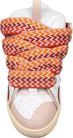 Lanvin Low-Top Sneaker - Curb Sneakers In White And Peach Leather - Gr. 36 (EU) - in Weiß - für Damen