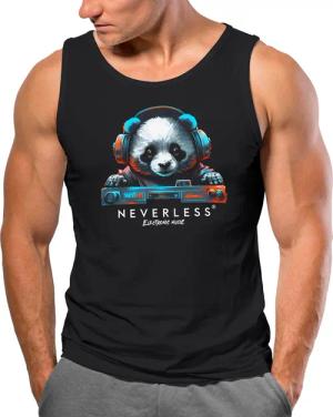 Neverless Tanktop Herren Tank-Top Panda Bär
