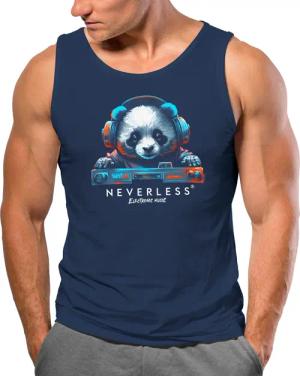 Neverless Tanktop Herren Tank-Top Panda Bär