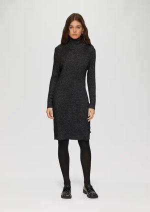 QS Minikleid Schmal geschnittenes Rippstrickkleid mit