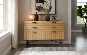 SalesFever Kommode "Visby Designer Kommode mit Stil", Eiche Echtholzfurnier