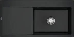V&B bündige Spüle Subway Style 60 Flat re, m Abl.garn, Hand., pure black
