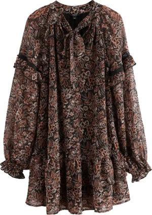 Next Minikleid Langarm-Minikleid mit Rüschen und