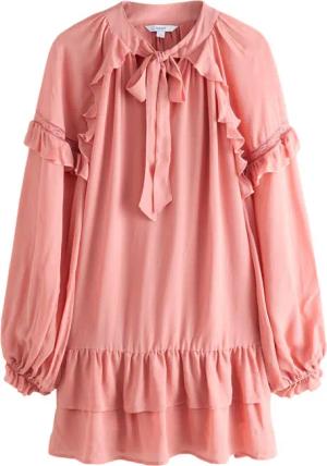 Next Minikleid Langarm-Minikleid mit Rüschen und