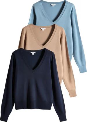 The Set V-Ausschnitt-Pullover The Set Feinstrickpulli
