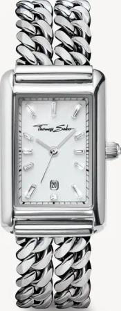Thomas Sabo WA0428-201-201 Damenuhr Rechteckig silberfarben 22mm 3ATM