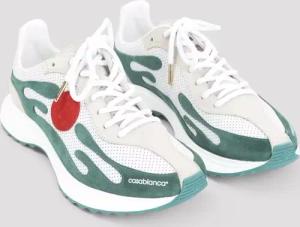 Casablanca Low-Top Sneaker - Multicolour Sneakers With Green Suede Overlays - Gr. 11_5 - in Weiß - für Damen