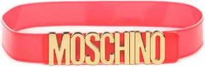 Moschino Gürtel - Red Glossy Belt With Bold Lettering Logo - Gr. 42 - in Rot - für Damen