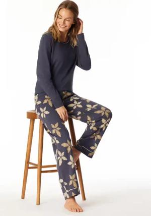 Schlafanzug lang Blumen graphit - Comfort Nightwear 40