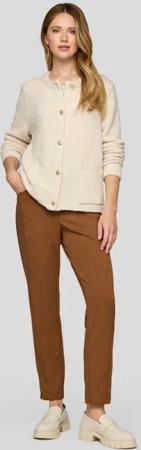 Strickjacke in Bouclé-Optik - cremeweiß - Gr. 46 von Goldner Fashion