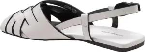 Michael Kors Sandalen - Irene Flat Sandal In Woven Leather Color White - Gr. 9 - in Grau - für Damen
