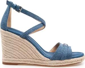 Michael Kors Sandalen - Mandy Wedge Denim Sandal With Jute Wedge - Gr. 9 - in Blau - für Damen