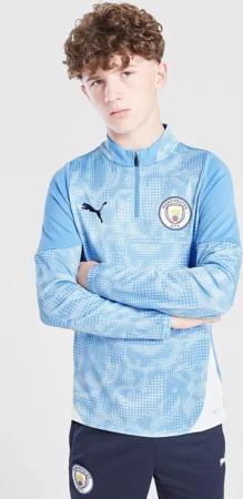 PUMA Manchester City FC 1/4 Zip Trainingsoberteil Kinder, Blau