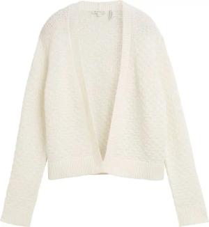 TOM TAILOR Damen Cardigan mit Struktur, weiß, Uni, Gr. XXL