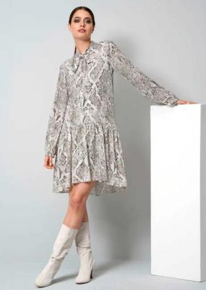 Alba Moda Druckkleid Druckkleid mit V-Ausschnitt