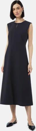 comma Maxikleid Ausgestelltes Midikleid aus Crêpe