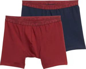 TOM TAILOR Herren Kurze Boxershorts im 2er-Pack, rot, Uni, Gr. XL/7