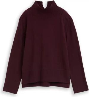 TOM TAILOR Damen Strickpullover mit Stehkragen, rot, Meliert, Gr. L