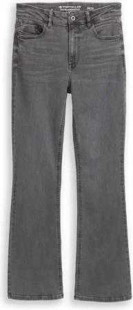 TOM TAILOR Damen TTSTELLA BOOTCUT Jeans mit Stretch, grau, Uni, Gr. 32/32
