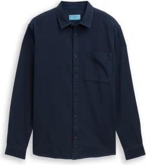 TOM TAILOR Herren Regular Fit Hemd aus Baumwolle, blau, Uni, Gr. S