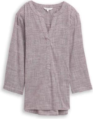 TOM TAILOR Damen Bluse aus Baumwolle, rot, Uni, Gr. 44