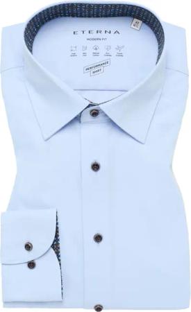 MODERN FIT Performance Shirt in hellblau unifarben