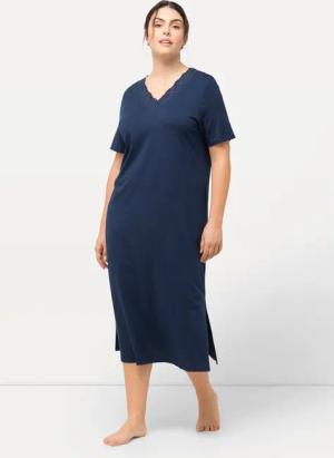 Ulla Popken Nachthemd Nachthemd Lochstickerei Halbarm