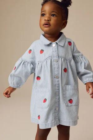 Next Jeanskleid Besticktes Jeansblusenkleid aus 100 %