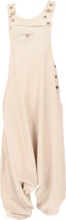 Guru-Shop Relaxhose Bequeme Boho Latzhose, natürlicher