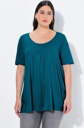 Ulla Popken T-Shirt T-Shirt Zierfalten A-Linie