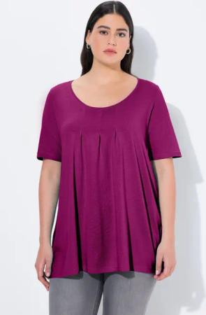 Ulla Popken T-Shirt T-Shirt Zierfalten A-Linie
