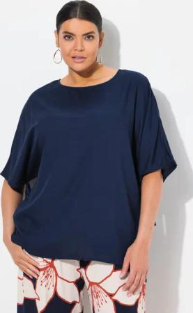 Ulla Popken Tunika Tunika-Bluse Overzised U-Boot-Ausschnitt