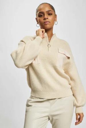 Only Petra Zip Highneck Sweatshirt Pumice