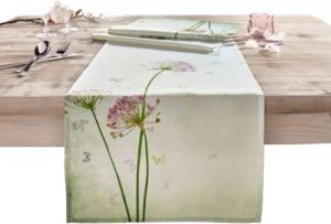 Home-trends24.de Tischläufer Tischläufer Blume Schmetterlinge Mitteldecke