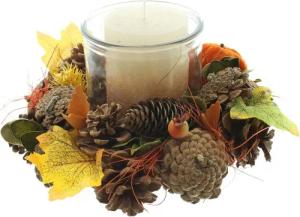 Home-trends24.de Windlicht Herbst Kranz Deko Tisch