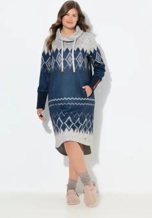 Laurasøn Midikleid Norweger-Kleid Kapuze Langarm
