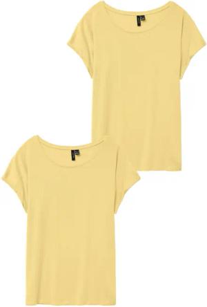 Vero Moda T-Shirt 2er-Pack Einfarbiges Stretch