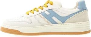 Hogan Low-Top Sneaker - White Leather Basket Sneakers Light Blue - Gr. 5 - in Weiß - für Damen