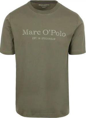 Marc O'Polo T-Shirt Logo Dunkelgrün - Größe L