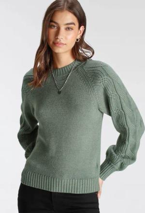 Tamaris Strickpullover, mit Rundhals-Ausschnitt und Zopfmuster