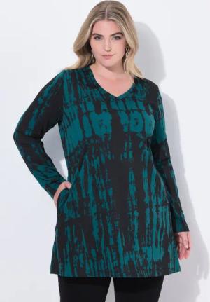 Ulla Popken Longshirt Longshirt Farbverlauf A-Linie