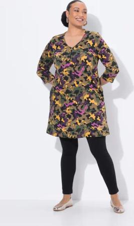 Ulla Popken Longshirt Longshirt Zipper A-Linie