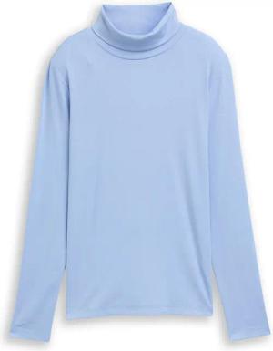 TOM TAILOR Damen Langarmshirt mit Rollkragen, blau, Uni, Gr. XXL