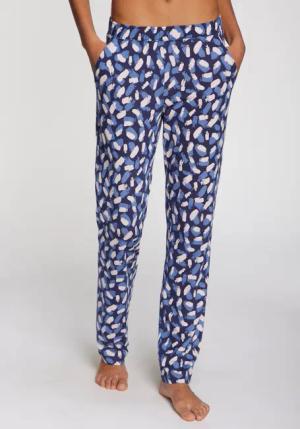 S.OLIVER Pyjamahose Damen blau-gemustert Gr.40/42